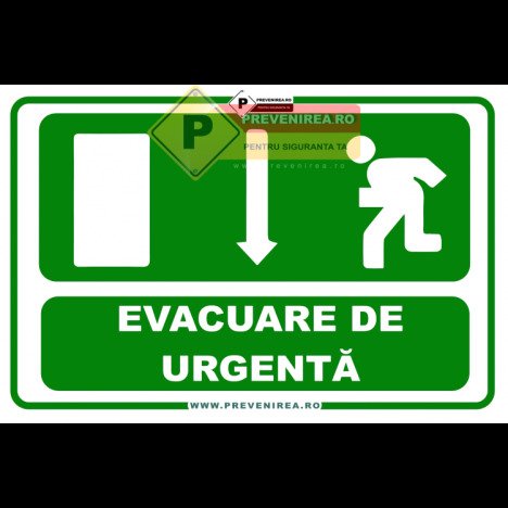 Indicatoare pentru evacuare de urgenta sageata in jos